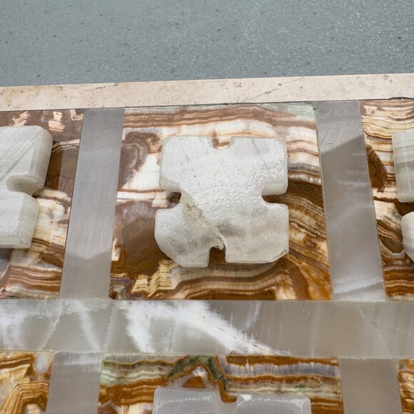 Mini Marble Xs and Os Set, Marble Board, Vintage 70s, Marble Stone, XOX, Games, - Picture 2 of 6